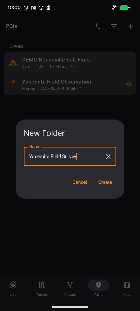 Creating a Yosemite Field Survey folder