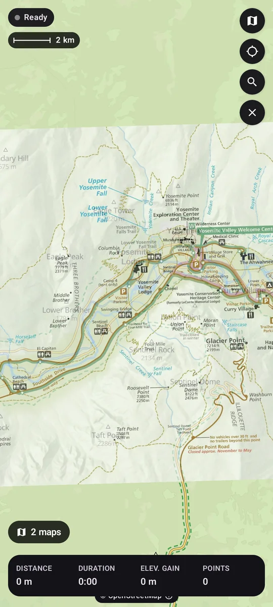 Android: the aligned image over NomadTracks Map.