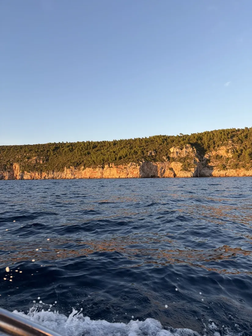 Warm evening light on the rocky Konavle coastline southeast of Cavtat