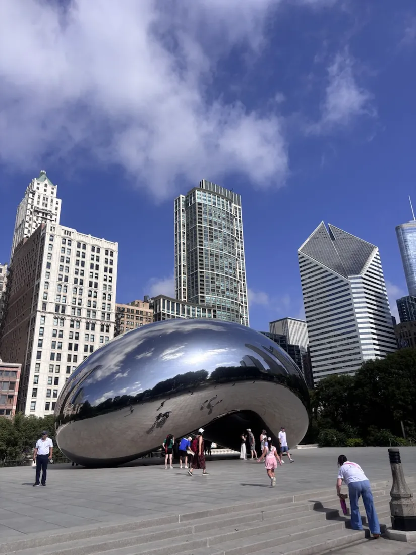 Cloud Gate — “the Bean” — reflecting the skyline in Millennium Park