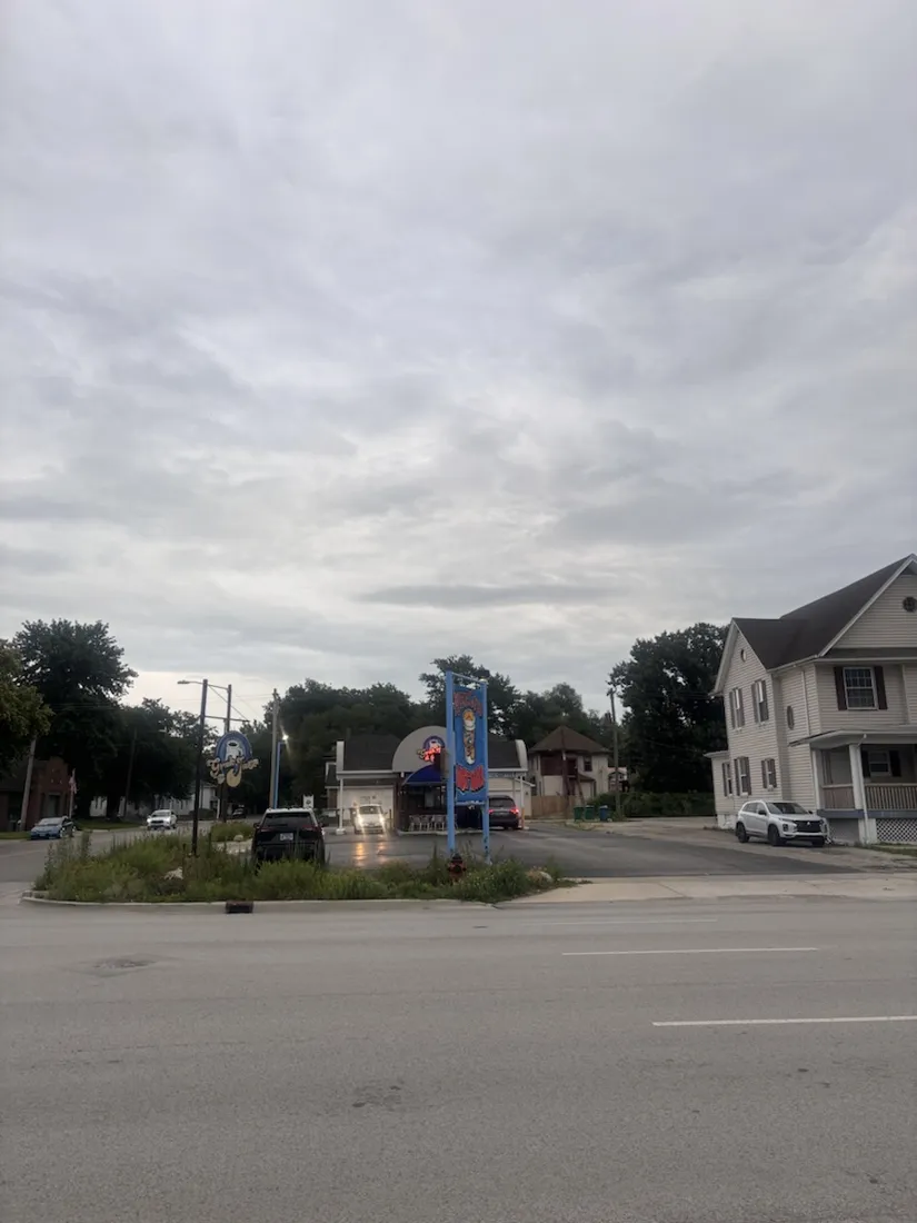 A drive-thru stand and street corner on the south side of Springfield, Illinois