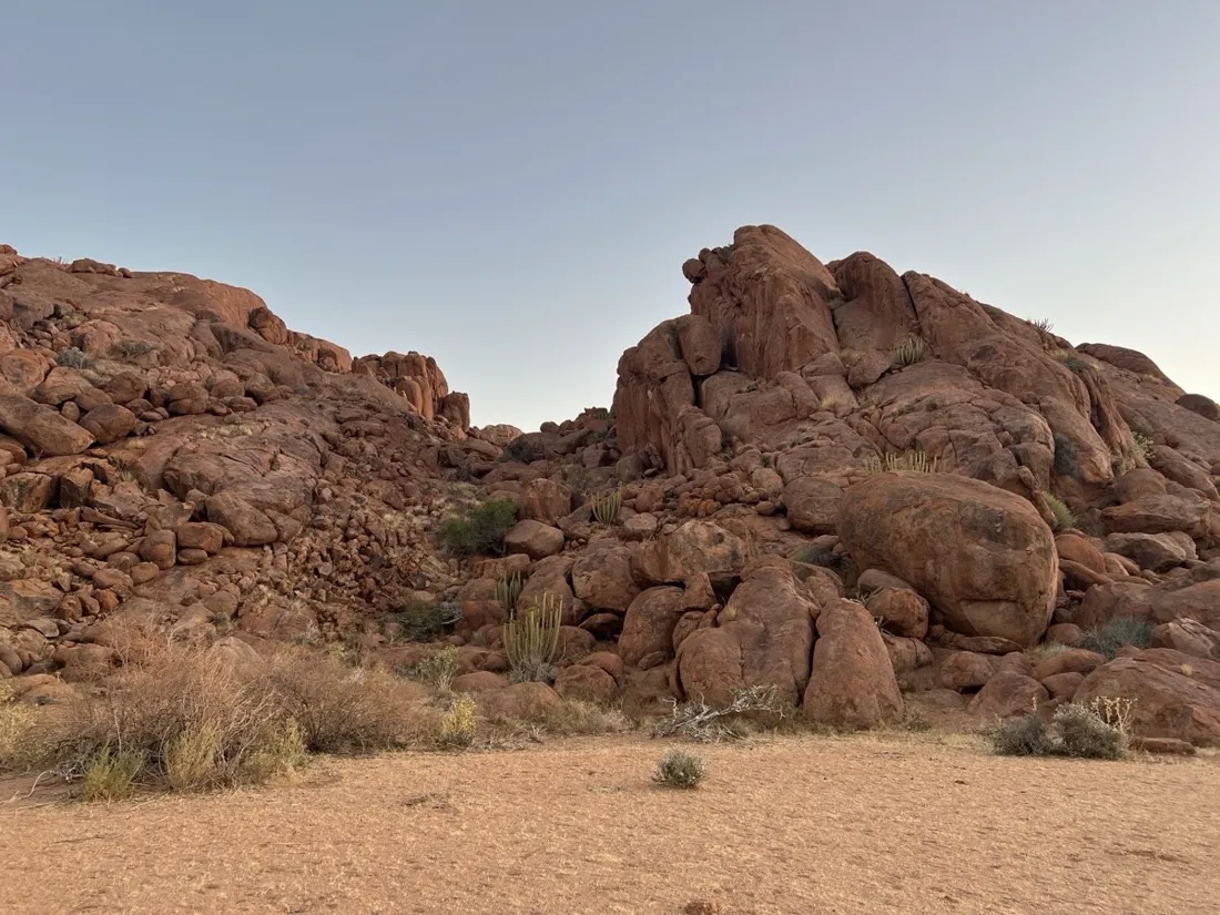 Granite domes of the Tiras Mountains in evening light