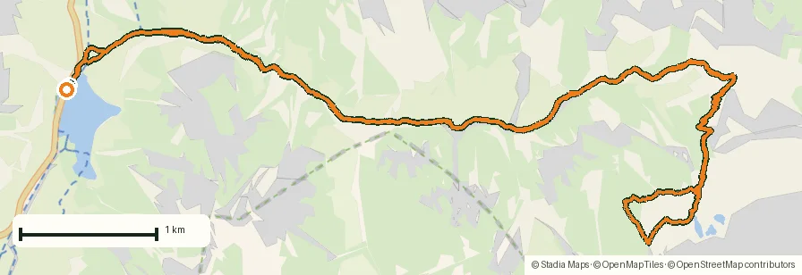 Recorded GPS track of the Drei Zinnen hike on the map